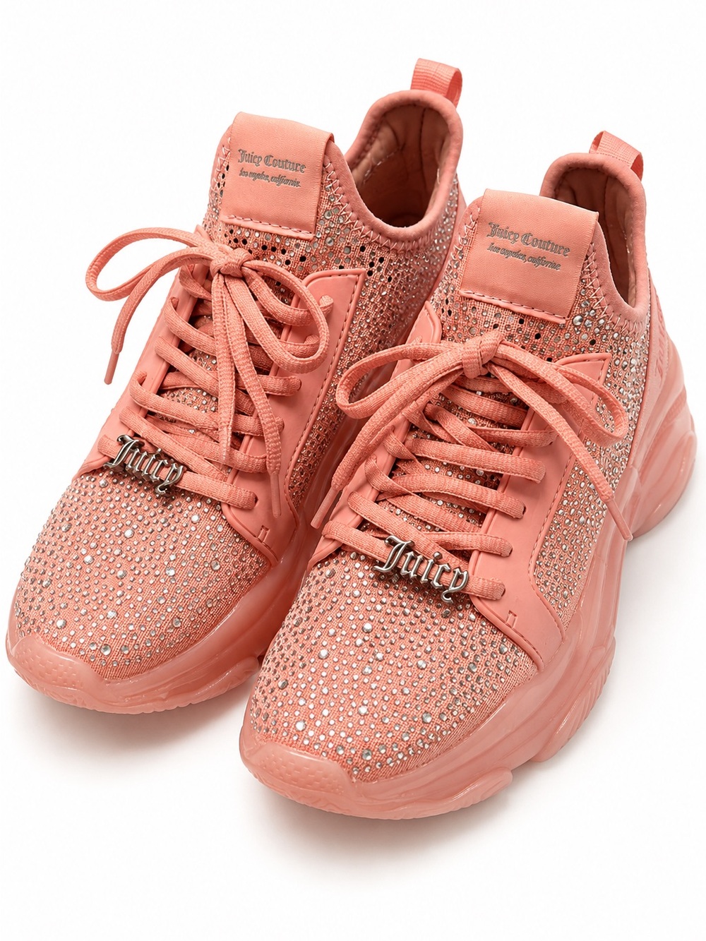 Juicy Couture Adana Blush Pink Rhinestone Chunky Sneakers Women’s Size 7